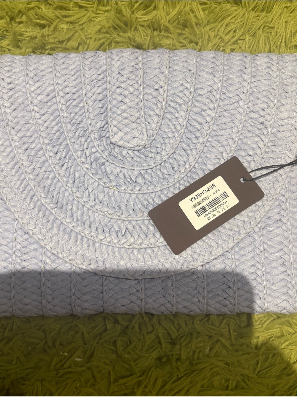 Woven Cotton Clutch Bag in Light Lavender